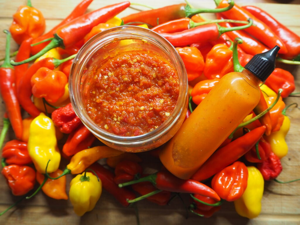 zpracování chilli paprik